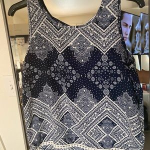 Blue and white tank top